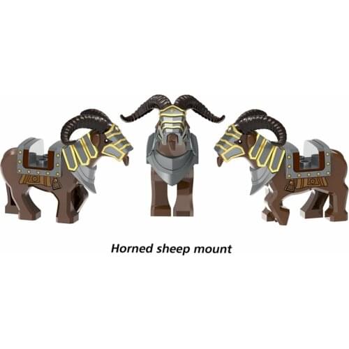 MOC City Horn Sheep Mount Model Toys Animals Educational Building Blocks Suitable for Children Birthday Present Compatible Gifts