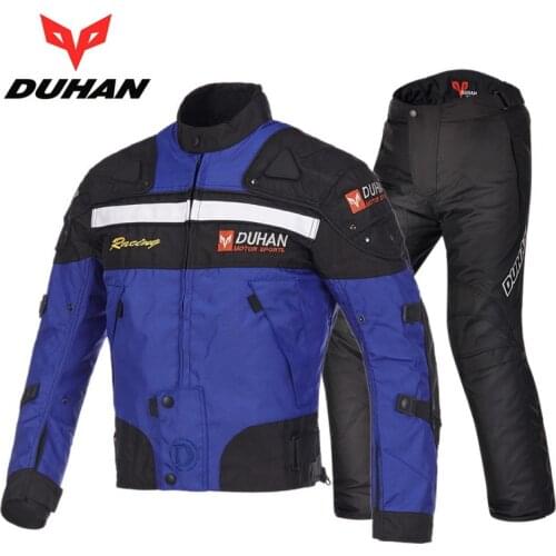 DUHAN Four Seasons MOTO racing suit motorcycle riding clothing set locomotive jacket pants motorcycle clothes with cotton denier