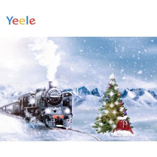Winter Snow Train Polar Express Christmas Backdrop Sledge Snowflake Party Photo Background Birthday Party Banner Decoration