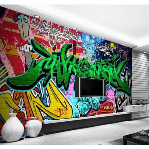 Custom papel DE parede 3 d,colorful graffiti murals for the bar for KTV background wall waterproof wallpaper