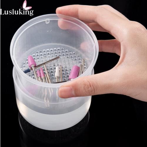 Nail Art Drill Bits Grinding Head Sterilizer Disinfection Box Manicure Storage Case Clipper Tweezers Accessories Cleaning Tool
