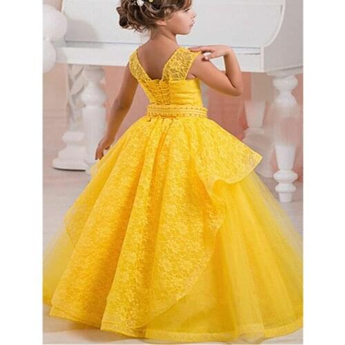 Lace Flower Girls Dresses For Wedding First Communion Dresses Party Prom Princess Gown Pageant Dresses