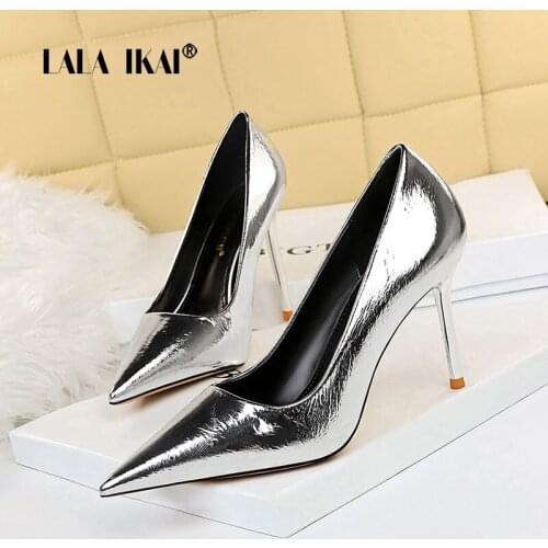 LALA IKAI Spring Autumn Women Sexy Stilettos Pointed Toe Women’s High Heels Shallow Sandals Womens Party Shoes Zapatos de mujer