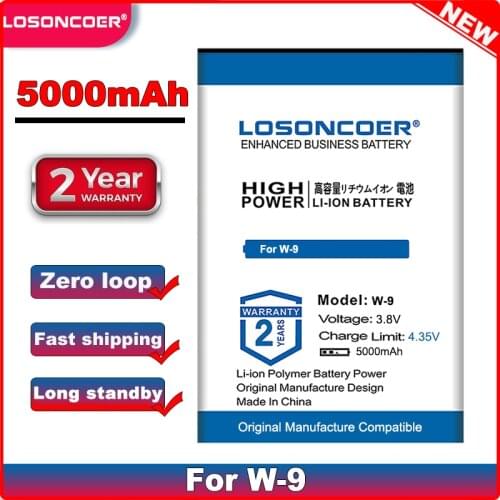LOSONCOER 5000mAh W-9 Lithium Battery for Netgear Sierra AirCard AC810S AC815 AC791L Wireless Router W9 Rechargeable Batteries