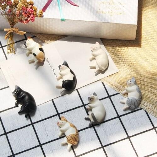 Cute kitty refrigerator paste Sleeping series 3D cat magnetic paste home decoration creative gift Animal refrigerator stickers