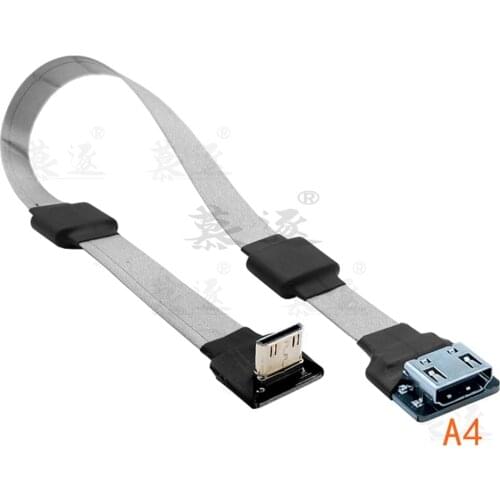 A4 Magnetic Anti-interference FPV HDMI-compatible Female to Up Mini Micro HDMI Male HDTV FPC Flat Cable for HDTV Multicopter