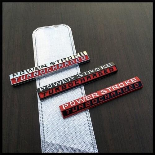 3D Metal Power Stroke Turbocharged Car Sticker Badge Emblem Decals For Ford Dodge Jeep F150 Focus Fiesta BMW KIA Chevrolet