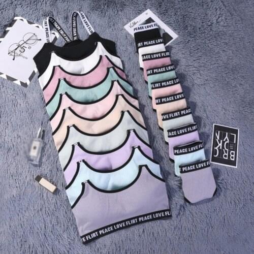 OIONINOS Fashion Letter Bra Top Push Up Fitness Active Bra Underwear For Women Sportswear