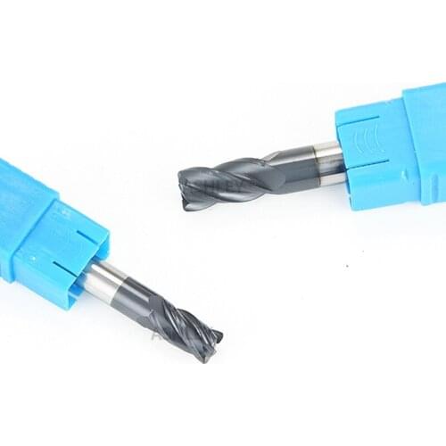 Nc machining center milling cutter with alloy round head and 4 edges, 50 degrees D10-D12 Tungsten steel milling cutter
