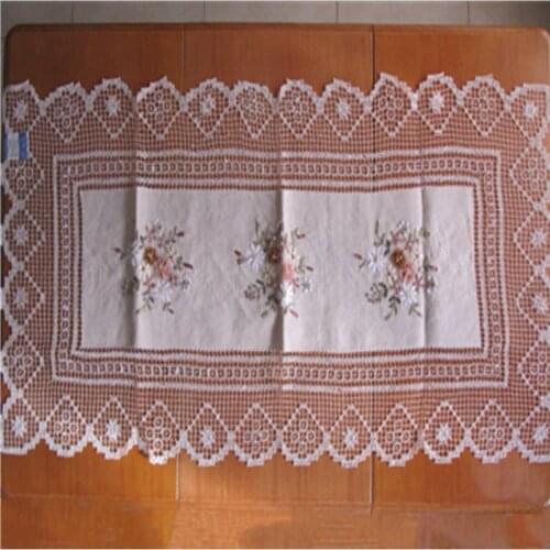New Arrived Cotton Handmade Ribbon Embroidery Filet Lace Border Tuscany Home Wedding Banquet Tablecloth Table Runner Crocheted