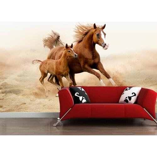 Papel de parede Horses Cubs Two Run Animals photo 3d wallpaper murals,living room TV sofa wall bedroom wall papers home decor