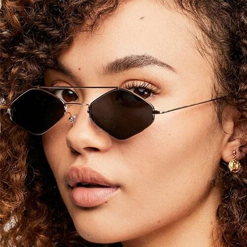 New Metal Double Beam Square Sunglasses Women Glasses Men Rhombus Small Frame Sun Glasses Vinatge Brand Designer 11 Colors Gafas