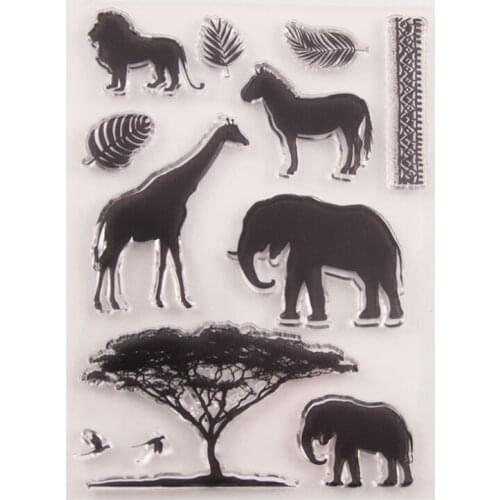 African Grassland Animals Transparent Clear Silicone Stamp Seal DIY Scrapbook Rubber Coloring Diary Decor Office School Supplies