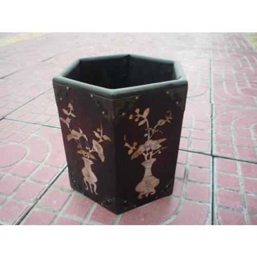 Rare Qing Dynasty(Qianlong:1736-1795)wooden brush pot, best collection&adornment, Free shipping