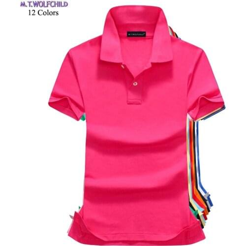 High quality Summer New lady short sleeve polos shirts casual womens cotton solid color clothing tees fashion slim womens tops