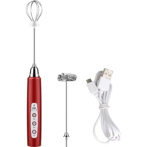 Milk Coffee Frother Handheld,USB Rechargeable 3 Speeds Electric Milk Frother Blender Mixer for Coffee,Egg Whisk