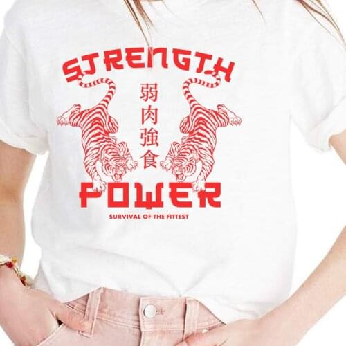 Tiger Print Harajuku Vintage T Shirt Women Fashion Japanese Streetwear T-Shirt Female Ulzzang Cute Aesthetic Tops Egirl Shirt