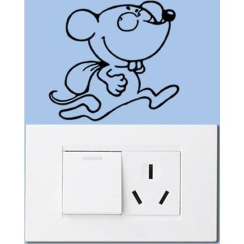 Cartoon mouse Wall Sticker Pvc Removable For Kids Rooms Home Decor Vinyl Decals