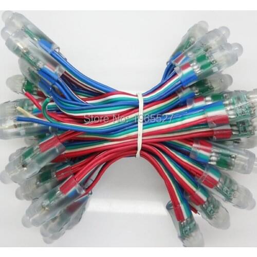 5V 12mm RGB LED String Module Light, RGB Color dump node lights, 50pcs nodes per string, Waterproof IP68