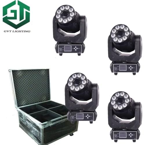 Flight case packing super 4pcs/lot 90W Spot+Wash 2IN1 Led Moving Head Light white+9x18W RGBWA UV 6IN1 LEDS 6 gobos for DJ Party