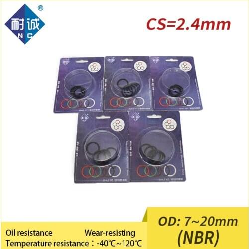 Thickness CS 2.4mm OD 7/8/9/10/11/12/13/14/15/16/17/18/19/20mm Boxed nitrile rubber NBR seal O-ring Waterproof Oil resistant