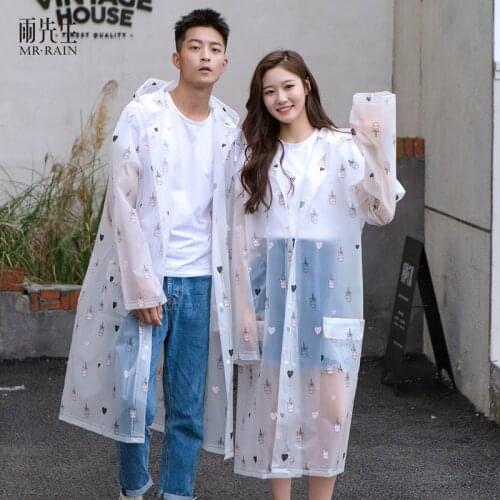 Outdoors Hiking Cycling Climbing Waterproof Raincoat Women Men Travel Camping Thickened Transparent Hooded Rain Poncho Rainwear