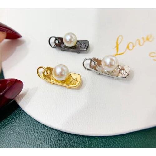 Cute 925 Sterling Silver Pendant Mounts Findings Settings Jewelry Fittings Women Accessories for Pearls Beads Stones