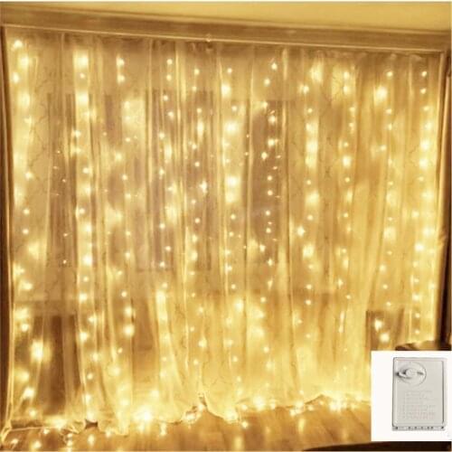 Memory 3*2.5M 240LED Curtain Lights Decoration 8 Settings Christmas Wedding New Years Garland Decors for Party Home Bedroom