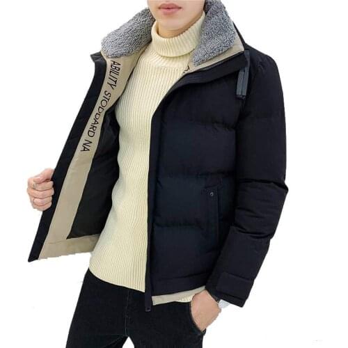 Winter Mens Jackets Fashion Men Cotton Warm Parkas Coats Casual Outdwear Thermal Fur Collar Jackets Mens Clothing