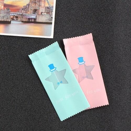 2000 X Tiffany Blue & Pink Star Style DIY Handmade Nougat Candy Packaging Bag 4x9cm