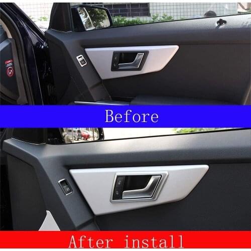 Car Interior Acessories Door Handle Grab Decoration Frame Trim Cover For Mercedes Benz GLK X204 GLK200 260 2009-2015