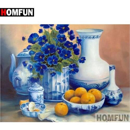 HOMFUN Full Square/Round Drill 5D DIY Diamond Painting "Cup flower landscape" Embroidery Cross Stitch 5D Home Decor Gift A17777