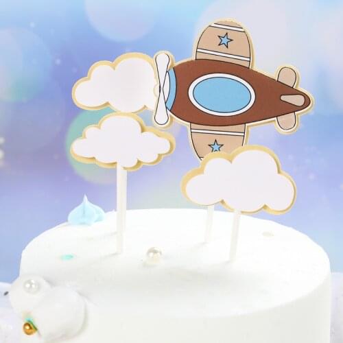 Aviator Dream Happy Birthday Cake Topper Hot Air Balloon Birthday Cupcake Topper Supplies for Birthday Party Cake Decorations