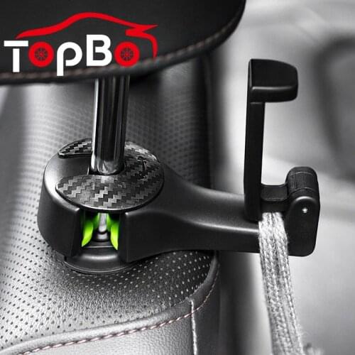 Auto Back Hook Car Headrest Hook With Phone Holder Seat Back Hanger for Bag Handbag Purse Grocery Cloth Foldble Clips Organizer