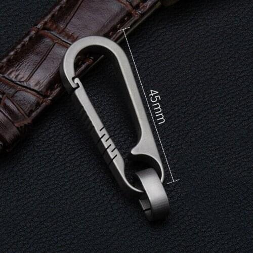 1pcs Titanium Alloy TC4 Keyring 55mm Car Key Waist Keychain Pendant Lanyard Hanging Keychains Key Ring Chain Outdoor Tools
