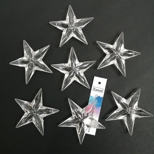 Camal 30pcs 56MM (2 holes) Acrylic Crystal Star Shaped Pendant Chandelier Curtain Wedding Party Lighting Part Christmas Hanging
