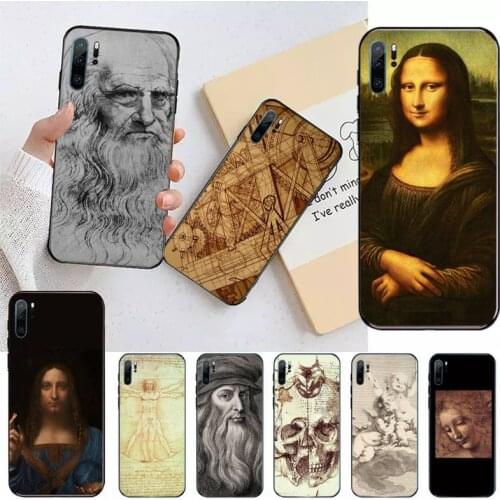 Leonardo Da Vinci Mona Lisa Manuscript Phone Case For Huawei honor Mate P 9 10 20 30 40 Pro 10i 7 8 a x Lite nova 5t