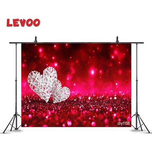 LEVOO Photography Background Wicker Hearts Red Sparkle Glitter Baby Backdrop For Photo Studio Photo Shoot Photophone Photozone