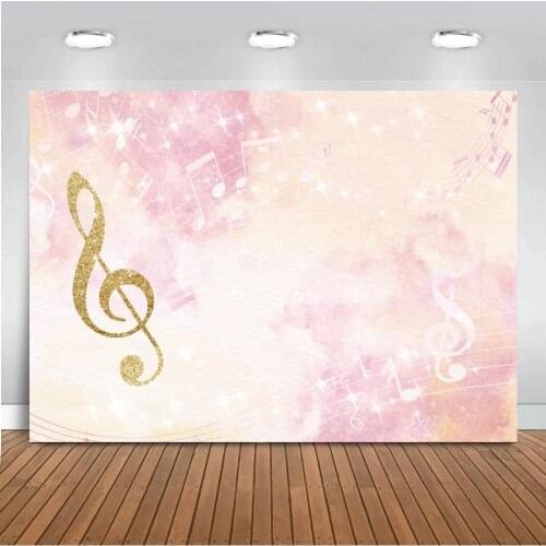 Musical Symbol Birthday Party Backdrop Banner Pink Light Bokeh Baby Shower Celebrate Lots Of Fans Custom Background For Photo
