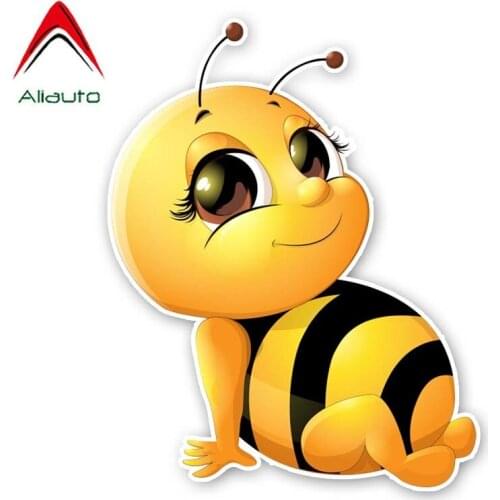 Aliauto A Smiling Bee Modelling Car Sticker Auto Accessories PVC Decal ,15CM*19CM