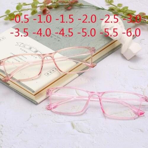 New Square Frame Prescription Men Eyeglasses Vintage Optical Women Myopia Glasses -0.5 -1 -1.5 -2 -2.5 -3 -3.5 -4 -4.5 -5 -6
