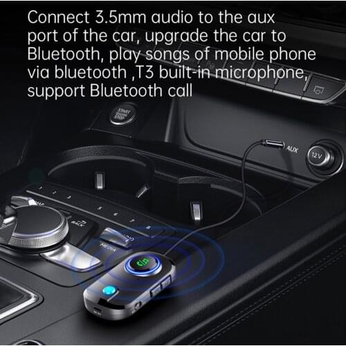 Low Latency Car Bluetooth 3.5mm Audio Adapter Transmitter Receiver for TV PC