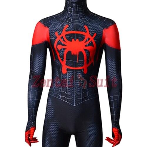 Newest Black Costume Cosplay Fullbody Zentai Suit Halloween Superhero Costumes For Adult/Kids