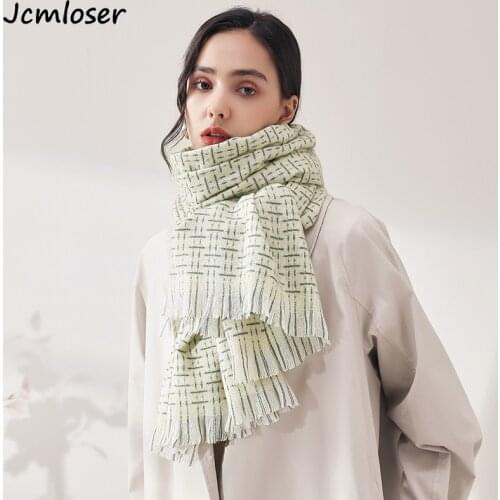 2021 NEW Fresh sweet cashmere women stripe scarf winter warm shawl and wrap bandana pashmina long tassel female foulard blanket