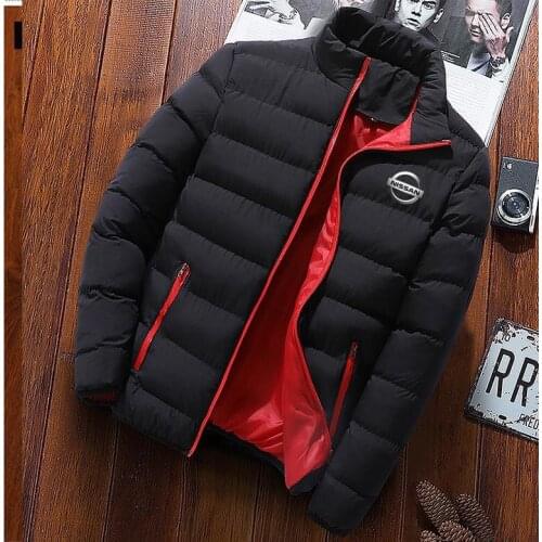 2021 New Autumn Winter Thickened Nissan Sports Jacket Men Zipper Cardigan Casual Coat Warm Cotton-Padded Jacket