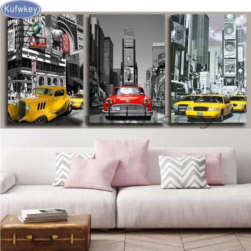 Full,Diamond Embroidery,5D diy Diamond Painting london,car,Street,Cross Stitch,3D,Diamond Mosaic,Needlework,home decoration,3pcs