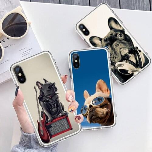French bulldog dog cute animal Phone Case Transparent for iPhone 6 7 8 11 12 s mini pro X XS XR MAX Plus