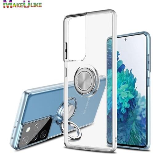 Ring Clear Case For Samsung Galaxy S21 Ultra S20 Plus Case Soft TPU Back Cover For Samsung S20Plus S21Plus Transparent Case