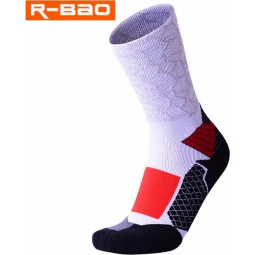 R-BAO 2018 New Men Professional Outdoor Sports Basketball Socks Thicker Towel Bottom Non-slip Cycling Socks Compression Socks