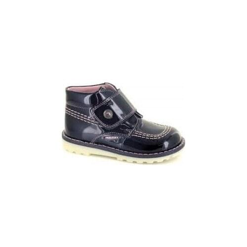 Boots type Kickers Leather navy blue patent leather for girl of Pablosky